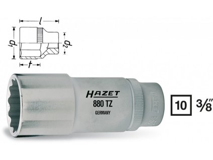 Vnitřní nástrčný klíč 3/8" dvanáctihranný 15mm HAZET 880TZ-15 - HA041701