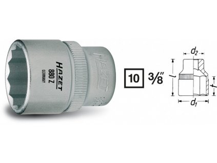 Vnitřní nástrčný klíč 3/8" dvanáctihranný 13mm HAZET 880Z-13 - HA041879