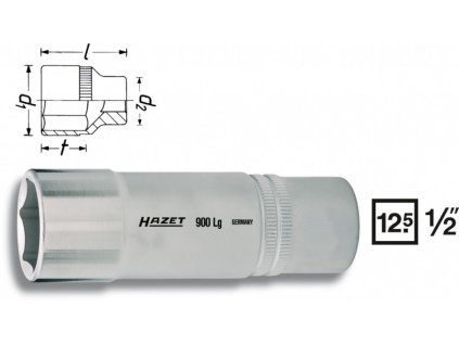 Vnitřní nástrčný klíč 1/2"šestihranný 16mm HAZET 900LG-16 - HA043910