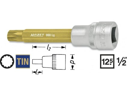 Hlavice s bitem XZN 1/2" M8 Hazet 990LG-8 - HA047352