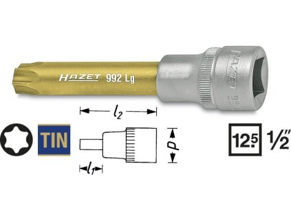 Hlavice s bitem TORX 1/2" T60 HAZET 992LG-T60 - HA100590