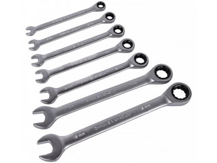 Sada očkoplochých ráčnových klíčů 7 ks, 8 - 19 mm - HT192601