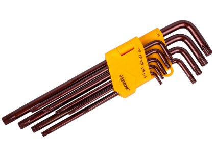 Sada klíčů TORX s otvorem 9 ks, extra dlouhé - HT260519