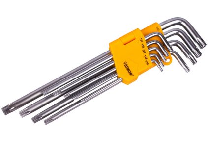Sada prodloužených TORX klíčů s otvorem 9 ks - HT260910