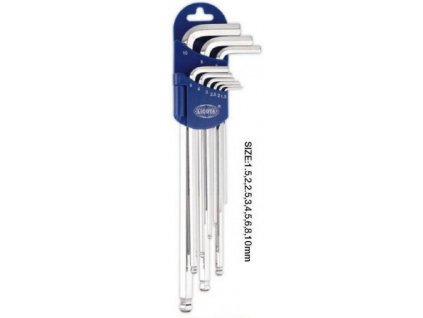 Sada extra dlouhých imbusových klíčů s kuličkou, 9 ks - LI2BP30091DPM