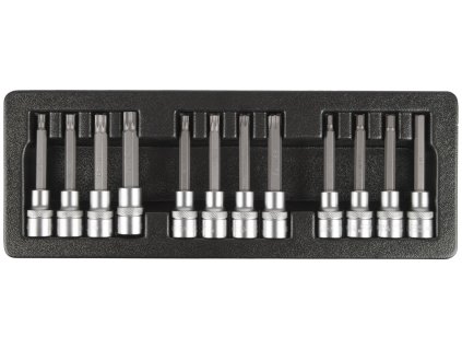 Hlavice s bity 1/2", 12 ks ve výplni dílenského vozíku - LIACK384016