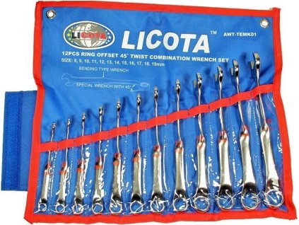 Pootočené očkoploché klíče 12 ks - LITEMK01