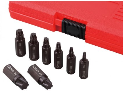 Speciální TORX TWIST bity na vytahování poškozených šroubů, 8 ks - TJ1305