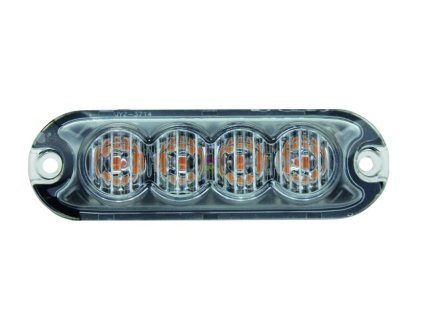 Výstražný, ultratenký, oranžový maják, 4LED x 3W, 12-24V