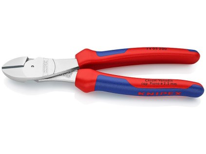 Silové boční štípací kleště chromované 200 mm  - 7405200