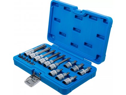 Sada nástrčných klíčů, Torx, 1/4", 1/2", T10H - T60H, 18 ks - B5174