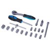 Gola sada 1/4" ve výplni do dílenského vozíku, 19 dílů - VV019GS01
