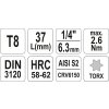 Hlavice s bitem TORX 1/4" T8 YATO - YT-04301