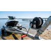 Manual winch with steel cable and brake, pulling force 365 kg, length 6.3 m