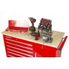 Pojízdný dílenský ponk s nářadím v pěnových výplních a svěrákem - AH4407