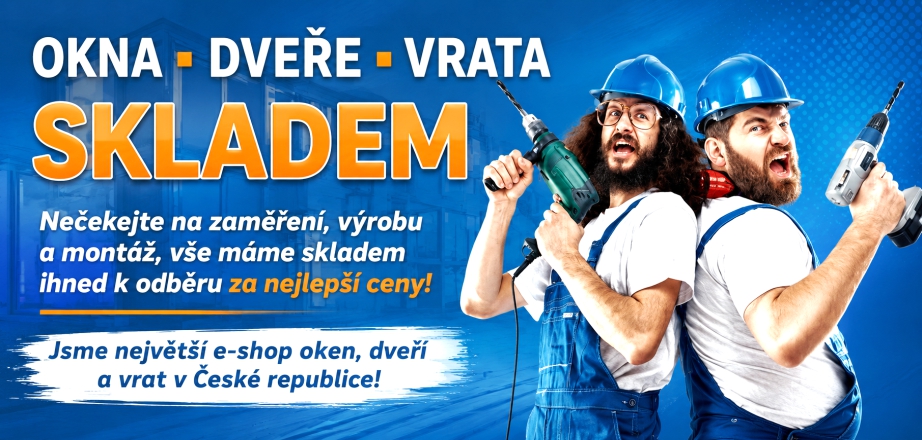 Okna, dveře, vrata - skladem, ihned k odběru