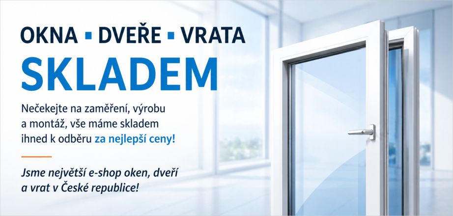 Okna, dveře, vrata - skladem, ihned k odběru