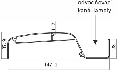 Horní lamely pergoly AMY