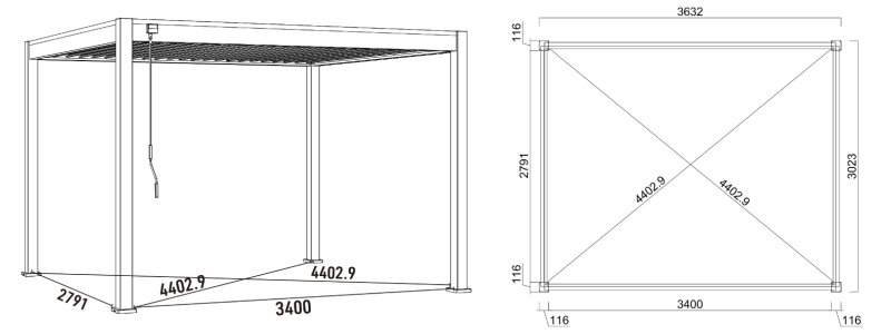 Bioklimatická pergola - INTRO NEO