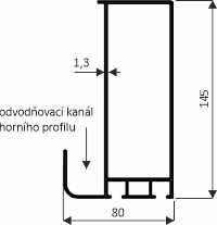 Horní obvodový profil bioklimatické pergoly SUNNY