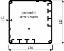 Sloupek bioklimatické pergoly SUNNY