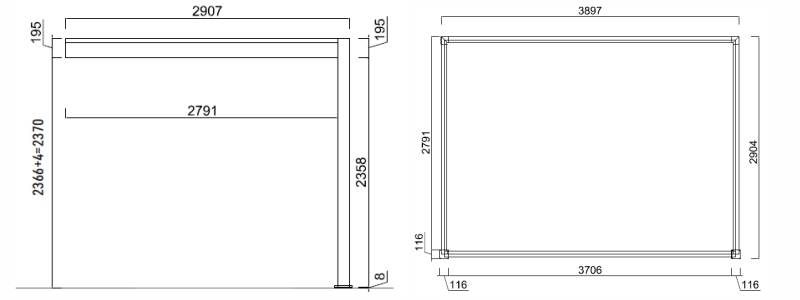 Bioklimatická pergola - INTRO PLUS