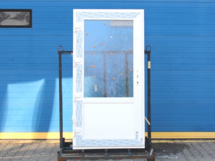 Plastové vchodové dveře - KNIPPING 76 AD, 1080x2070 mm, O levé dovnitř, bílá/bílá  + příslušenství a montážní materiál zdarma
