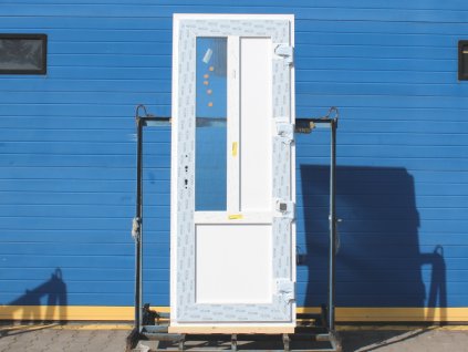 Plastové vchodové dveře - KNIPPING 76 AD, 850x2125 mm, O pravé ven, bílá/bílá  + příslušenství a montážní materiál zdarma