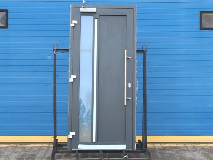 Hliníkové vchodové dveře - ALIPLAST Genesis 75, 1390x2475 mm, O levé dovnitř, bílá/bílá  + příslušenství a montážní materiál zdarma