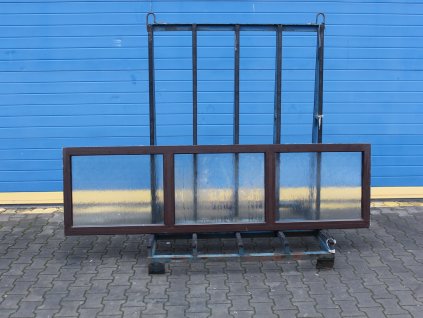 Hliníkový nadsvětlík  - ALIPLAST Imperial 65, 2470x620 mm, FIX/FIX/FIX, tmavý dub/tmavý dub  + příslušenství a montážní materiál zdarma