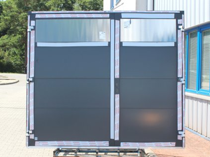 Dvoukřídlá garážová vrata - ALIPLAST IMPERIAL 65, 2280x2176 mm, antracit/bílá  + příslušenství a montážní materiál zdarma
