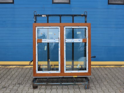 Plastové okno - KNIPPING 76 MD, 1515x1230 mm, O/OS sloupek, zlatý dub/bílá  + příslušenství a montážní materiál zdarma