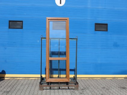 Plastové balkonové dveře - 880x2180 mm, OS levé s příčkou, zlatý dub/bílá + příslušenství a montážní materiál zdarma