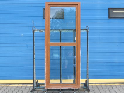 Plastové balkonové dveře - 875x2140 mm, O pravé s příčkou, bílá/bílá + příslušenství a montážní materiál zdarma