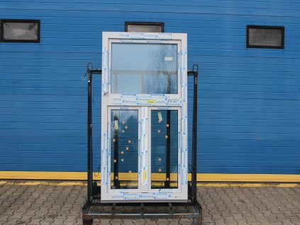 Plastové okno - KNIPPING 76 MD, 1070x1860 mm, S/O+OS klapačka, lichtgrau/bílá  + příslušenství a montážní materiál zdarma