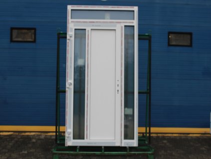 Hliníkové vchodové dveře - ALIPLAST Star 90, 1400x2445 mm, O levé dovnitř, bílá/bílá  + příslušenství a montážní materiál zdarma