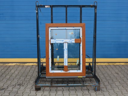 Plastové okno - KNIPPING 76 MD - 900x1065 mm, OS, zlatý dub/bílá  + příslušenství a montážní materiál zdarma