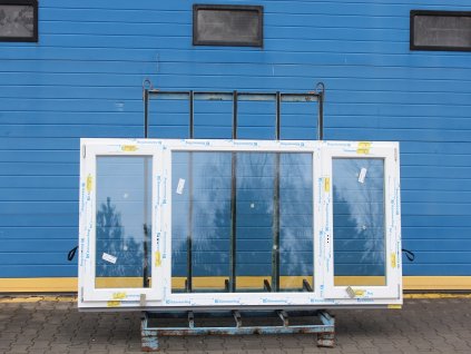 Plastové okno - KNIPPING 88 MD, 2440x1110 mm, OS/FIX/OS, bílá/bílá  + příslušenství a montážní materiál zdarma