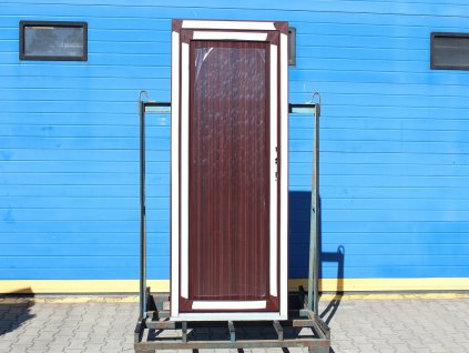 Hliníkové vchodové dveře - CORTIZO 70 Millennium Plus, 900x2000mm, O pravé dovnitř, mahagon/bílá + příslušenství a montážní materiál zdarma