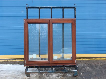 Dřevěné okno - NATURO IV68, 1455x1175mm, O+OS, wenge  + příslušenství a montážní materiál zdarma