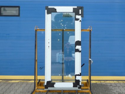 Plastové balkonové dveře - KNIPPING 76 AD, 880x2000 mm, O pravé ven, schwarz braun/bílá  + příslušenství a montážní materiál zdarma