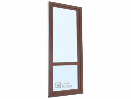 Plastové balkonové dveře - KBE 70 AD, 800x2400 mm, otevíravé/sklopné (OS), ořech/bílá (Otevírání levé (OSl))