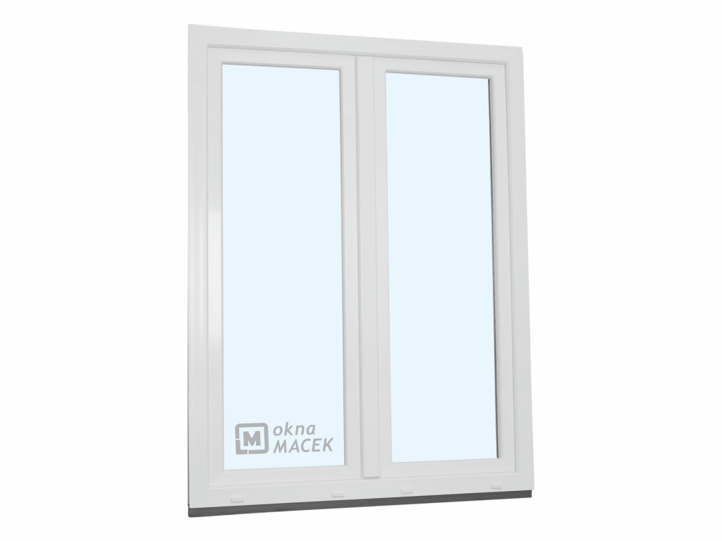 Plastové balkonové dveře - KNIPPING 70 AD, 1500x2200 mm, O+OS klapačka, bílá/bílá Otevírání: levé