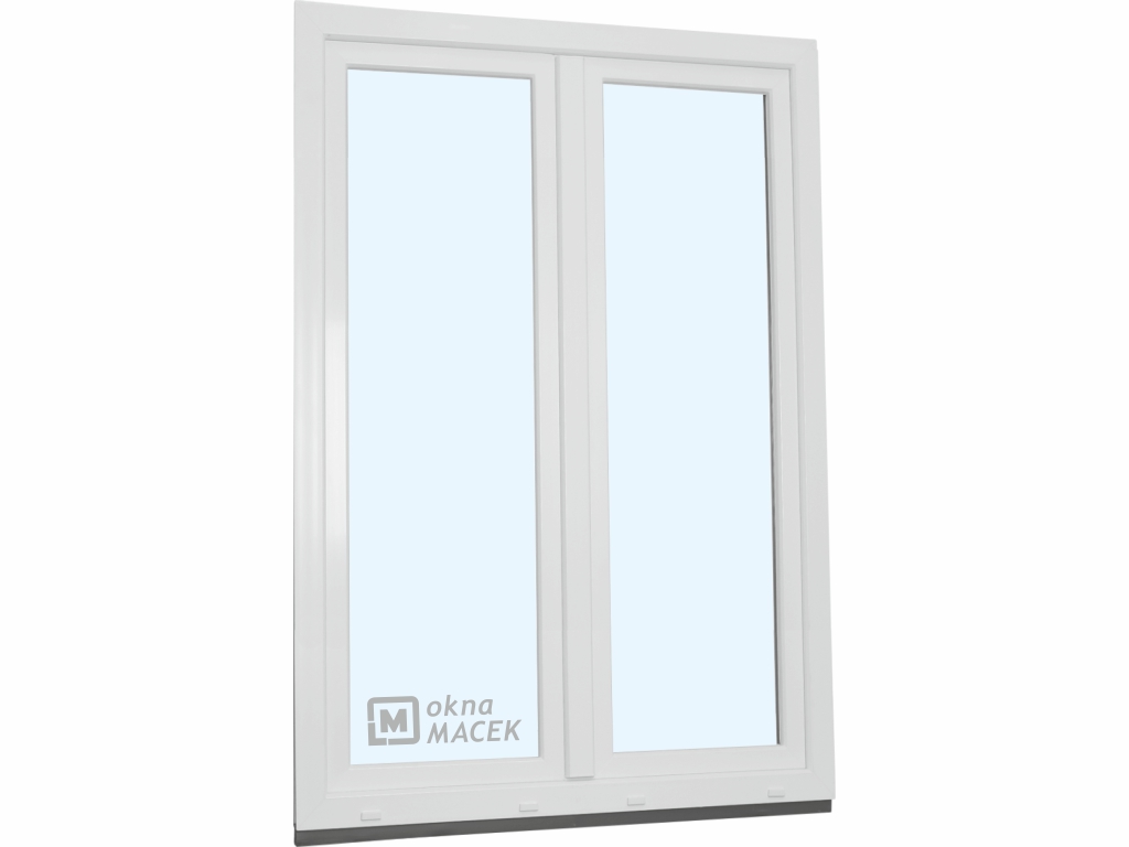 Plastové balkonové dveře - KNIPPING 70 AD, 1500x2400 mm, O+OS klapačka, bílá Otevírání: pravé, Provedení: jednostranná klika + madýlko + PVC rám