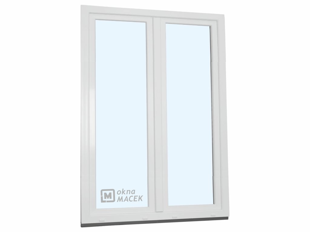 Plastové balkonové dveře - KNIPPING 70 AD, 1500x2300 mm, O+OS klapačka, bílá Otevírání: levé, Provedení: jednostranná klika + madýlko + PVC rám
