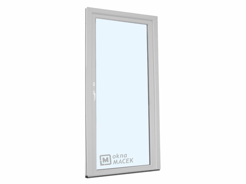 Plastové balkonové dveře - KNIPPING 70 AD, 900x2300 mm, OS, bílá Otevírání: levé, Provedení: oboustranná klika + FAB + hliníkový práh