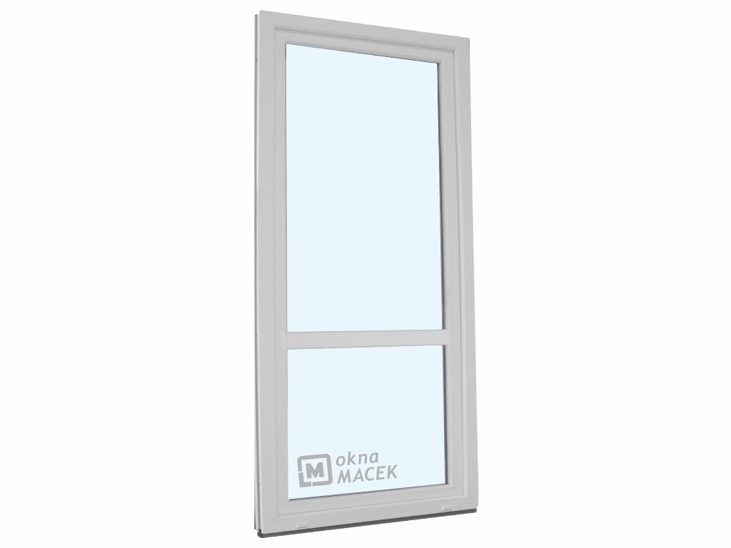 Plastové balkonové dveře - KNIPPING 70 AD, 900x2300 mm, OS, s příčkou, bílá Otevírání: levé, Provedení: jednostranná klika + madýlko + PVC rám
