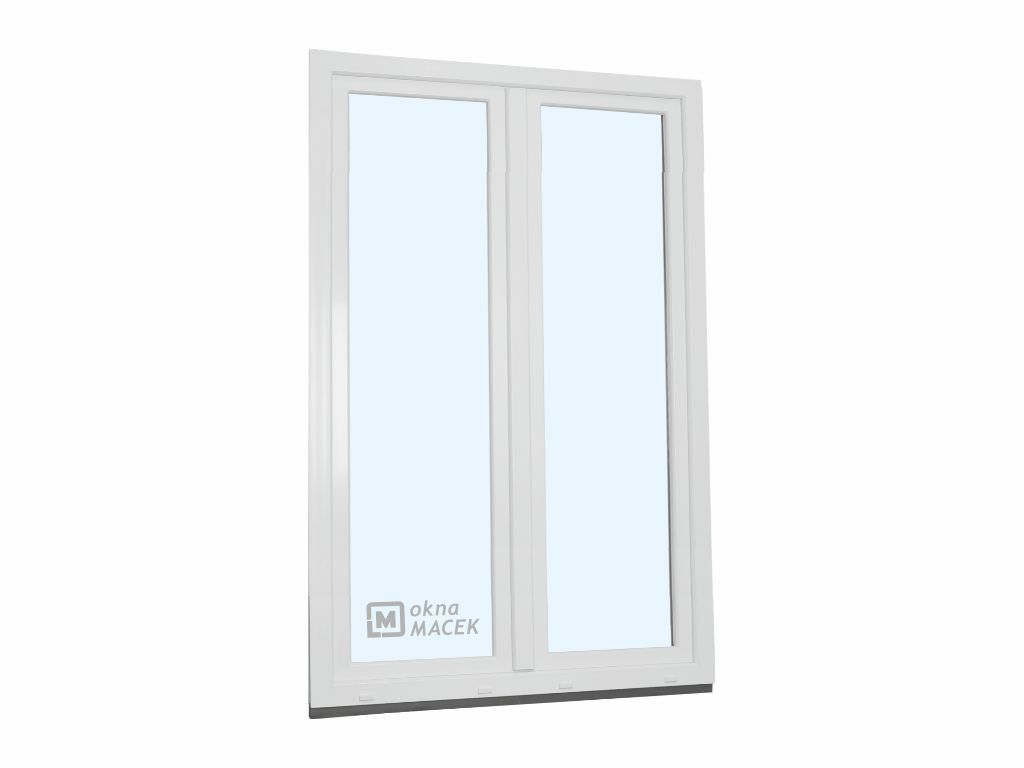 Plastové balkonové dveře - KNIPPING 70 AD, 1200x2100 mm, O+OS klapačka, bílá Otevírání: pravé, Provedení: jednostranná klika + madýlko + PVC rám