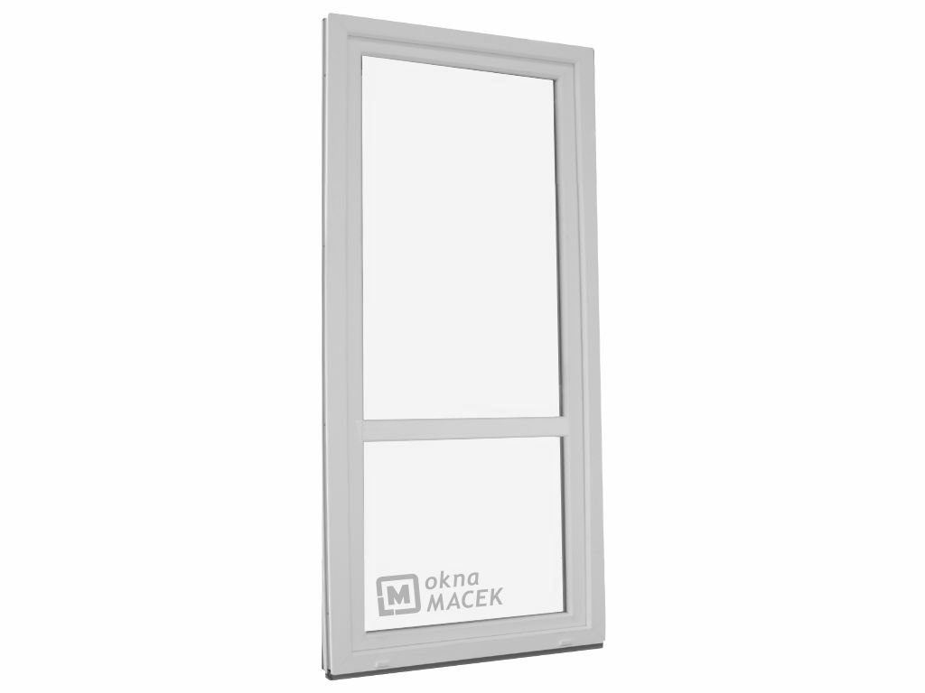 Plastové balkonové dveře - OLIMPIA 60 AD, 900x2300 mm, OS, s příčkou, bílá Otevírání: levé, Provedení: jednostranná klika + madýlko + PVC rám