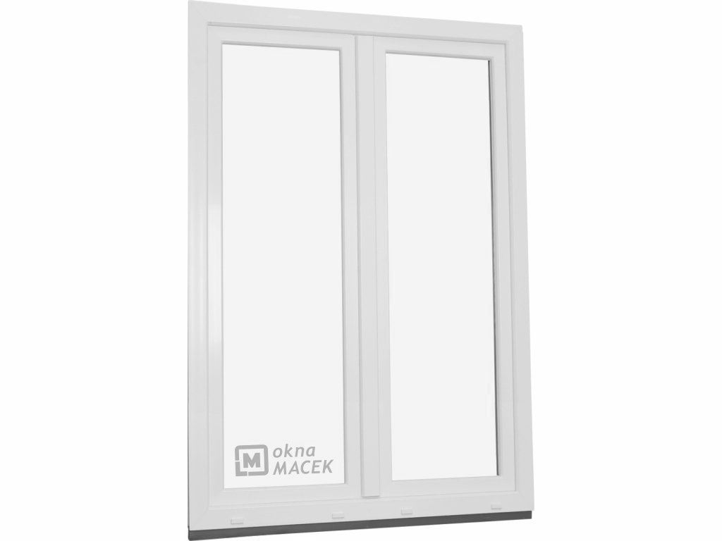 Plastové balkonové dveře - OLIMPIA 60 AD, 1500x2400 mm, O+OS klapačka, bílá Otevírání: pravé, Provedení: jednostranná klika + madýlko + PVC rám